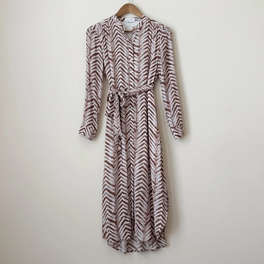 Bella Dahl Flowy Chevron Print Midi Dress XS Bohemian Summer - Picture 11 of 11
